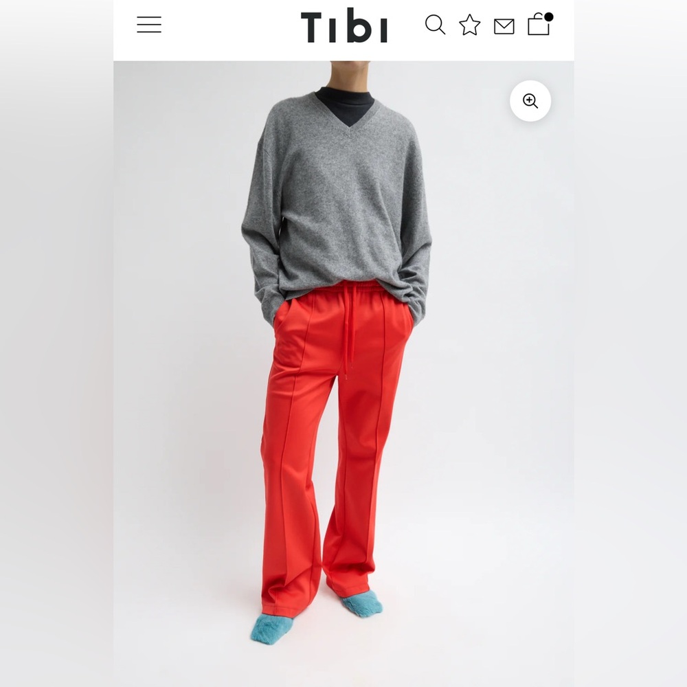 Red Tibi Active Knit Scottie Pants